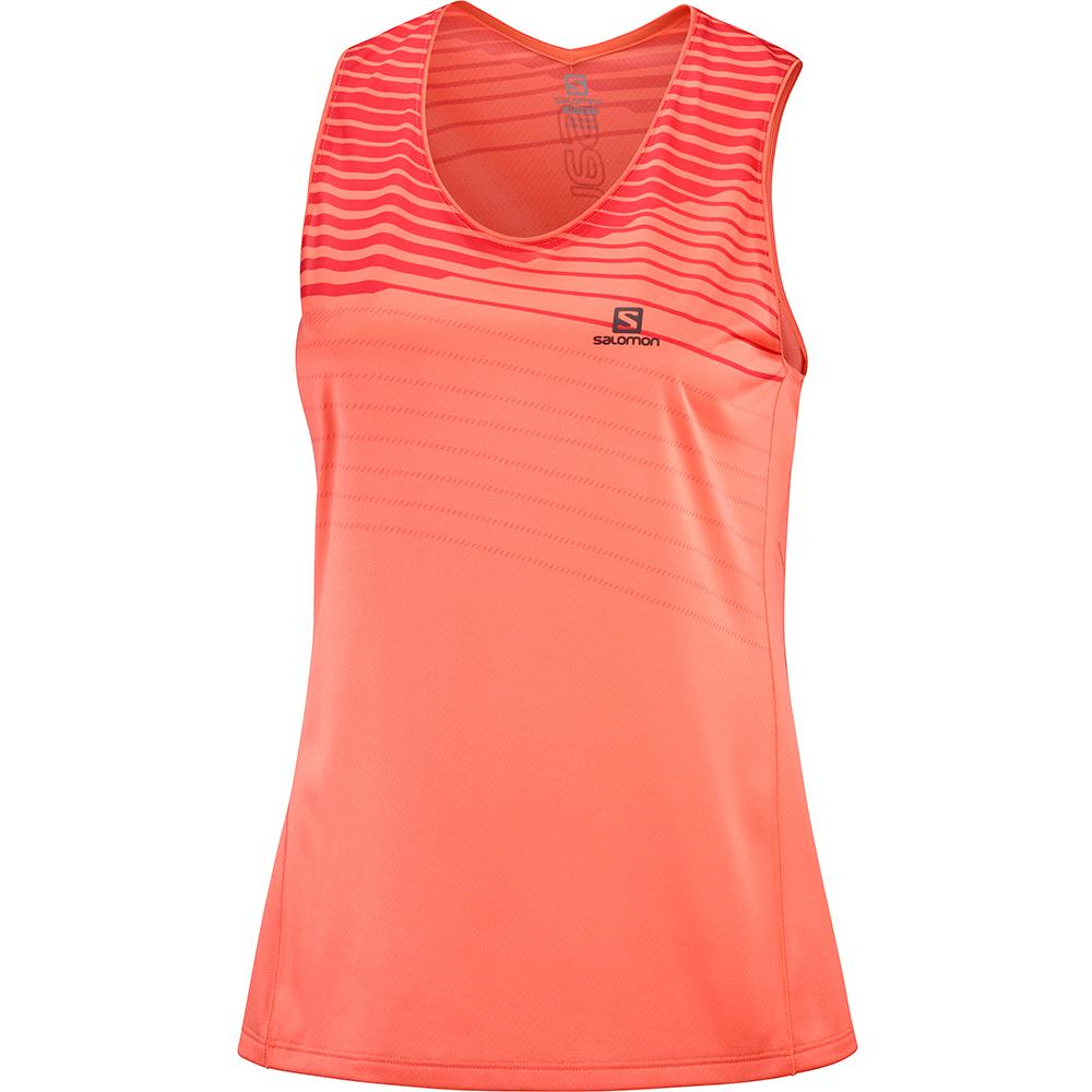 T-Shirts Salomon Femme Rouge Orange - Salomon SENSE W - France (4526-OJSPW)